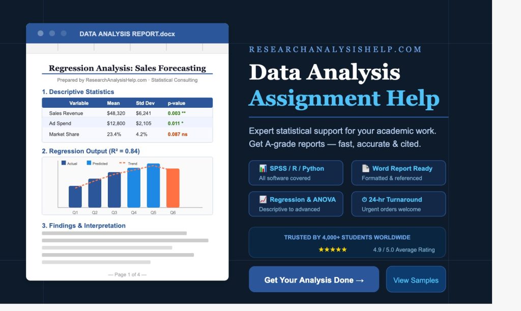 Data Analysis Assignment Help