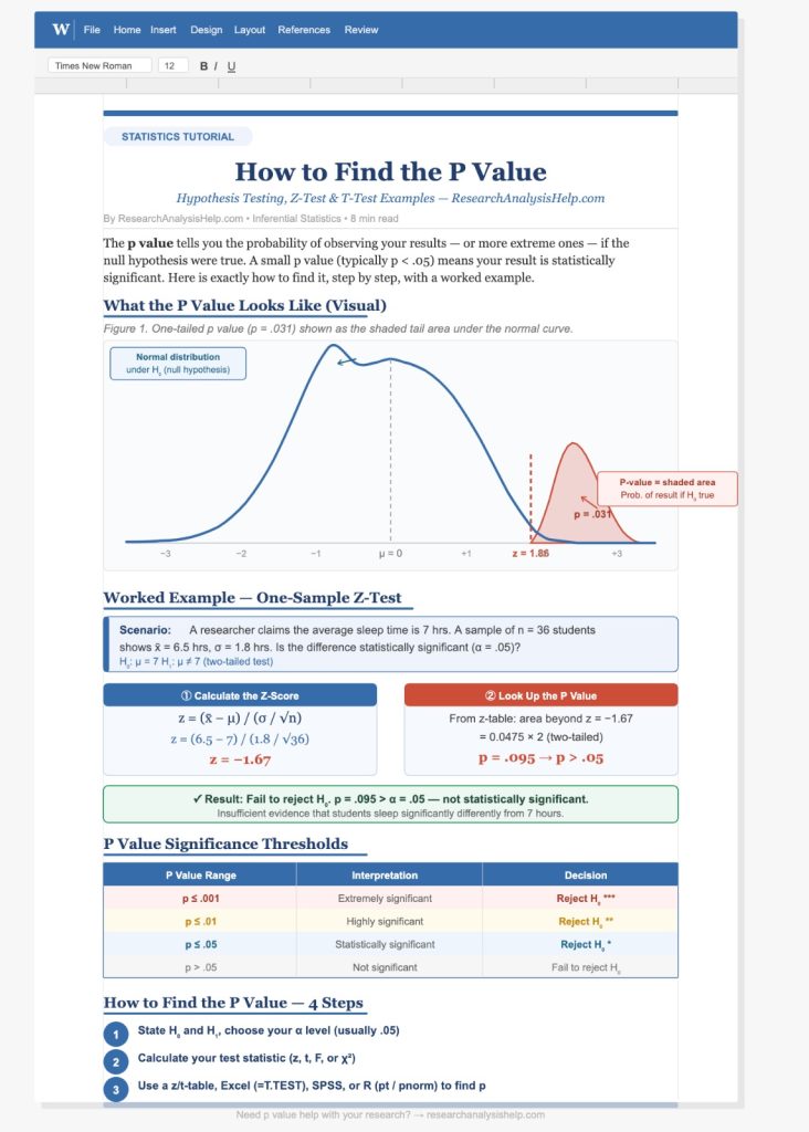 How to Find P Value