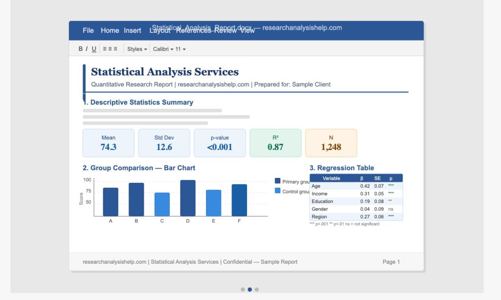 Statistical Analysis Services
